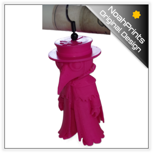3D printed plague doctor earrings with NoahPrints original design modification