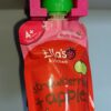 Double-sided tape mounted 3D printed pouch holder for children’s food pouches