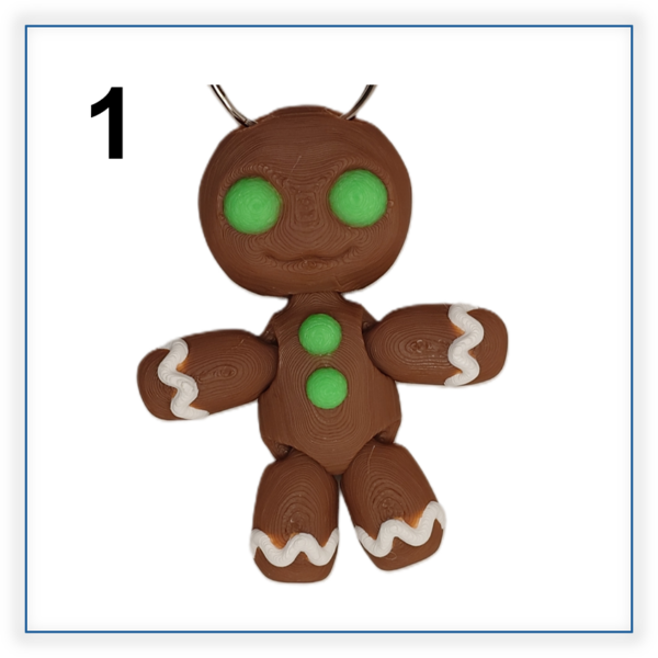#1 3D printed traditional gingerbread man keyring