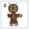 #2 3D printed traditional gingerbread man keyring with an unhappy face and broken arm