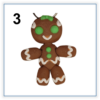 #3 3D printed traditional gingerbread man keyring with a pretty bow