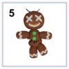 #5 3D printed traditional gingerbread man keyring dead with broken tummy