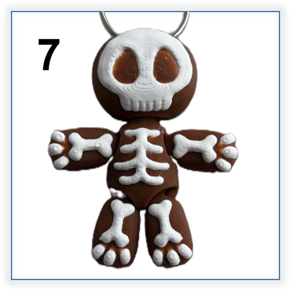 #7 3D printed skeleton icing gingerbread man keyring