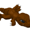Slicer preview of the articulated T-Rex highlighting the separately selectable colour areas, including the body, eyes and accent details.
