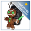 front image 3D printed traditional gingerbread man keyring with a scary face and knife
