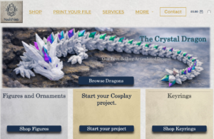 Screenshot of the NoahPrints homepage announcing the official website launch.